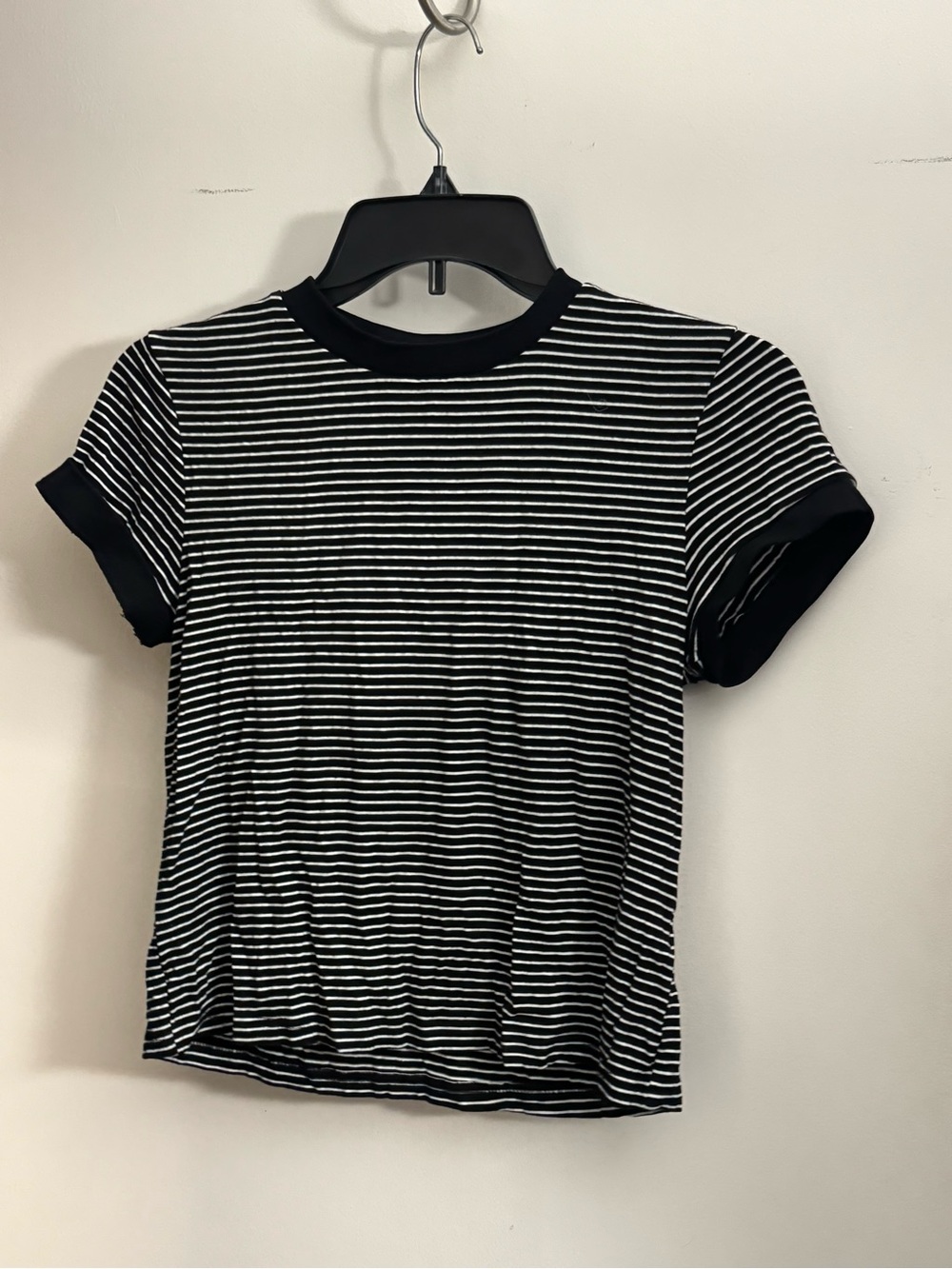 SHEIN Black and White Striped Tee